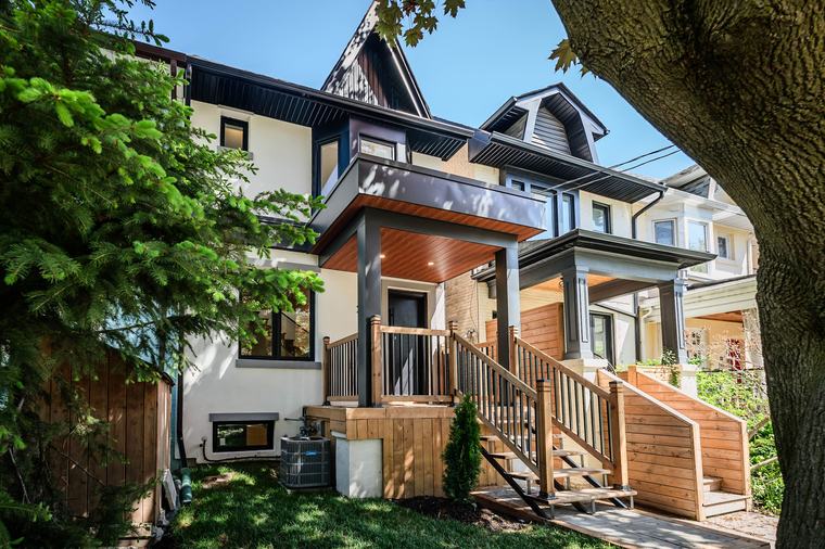 Neighbourhood home exterior prepared for listing photography