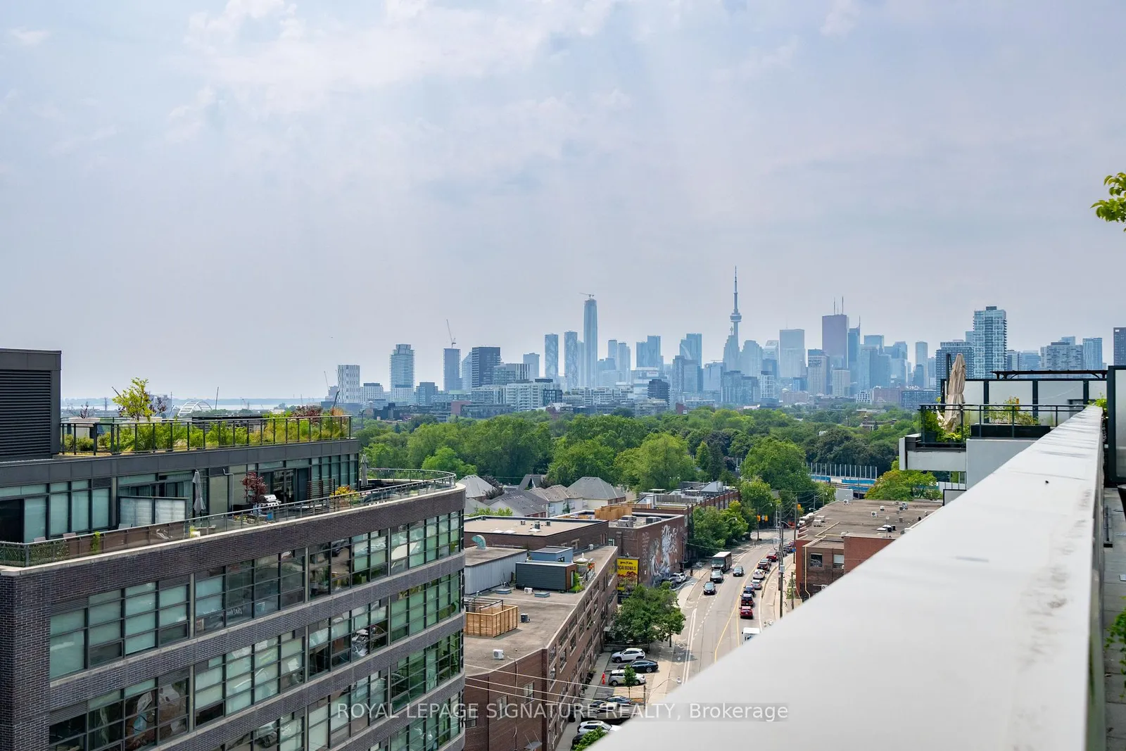 Toronto skyline view from a Riverdale listing